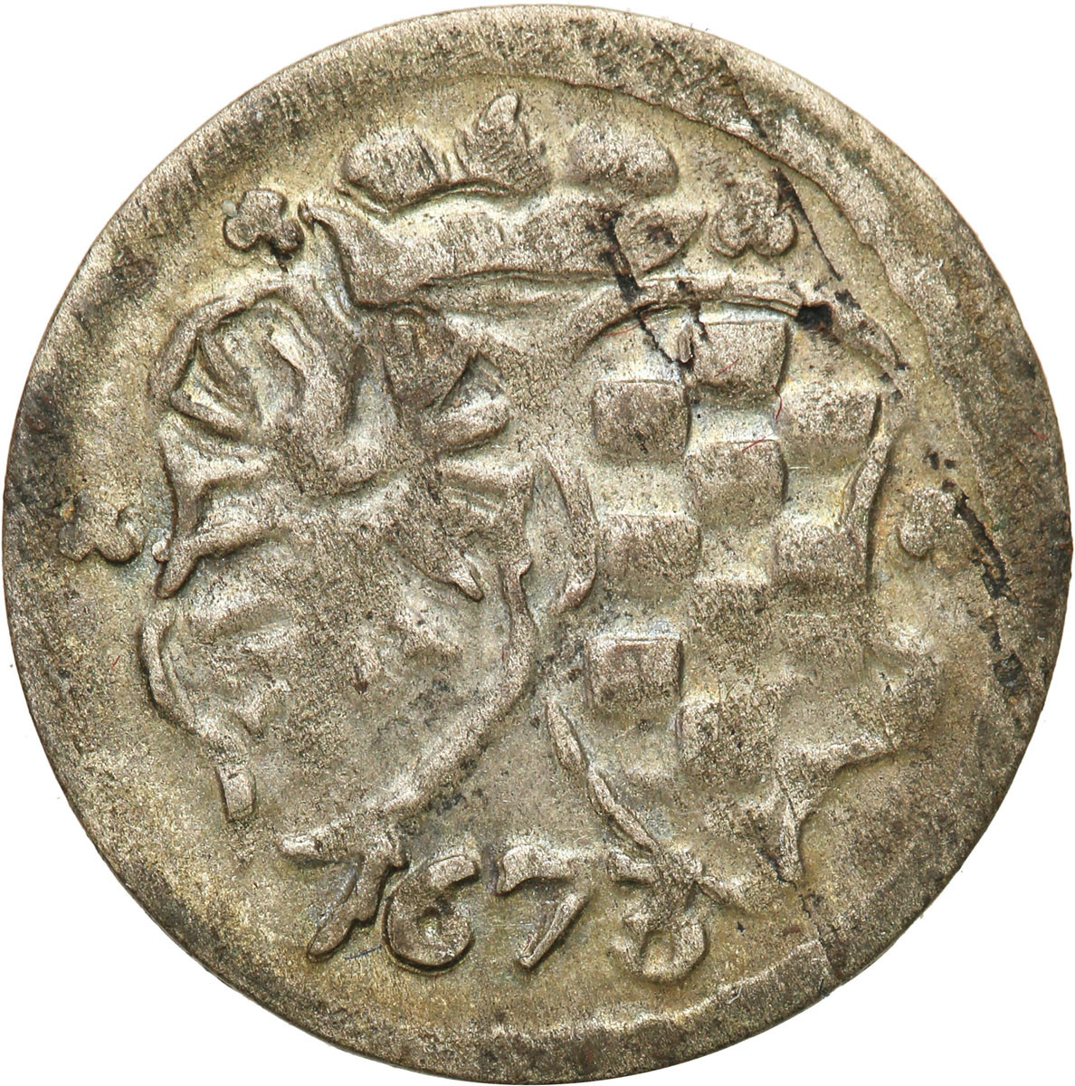 Śląsk, Księstwo Legnicko-Brzesko-Wołowskie. Ludwika (1673). Grosik 1673 CB, Brzeg